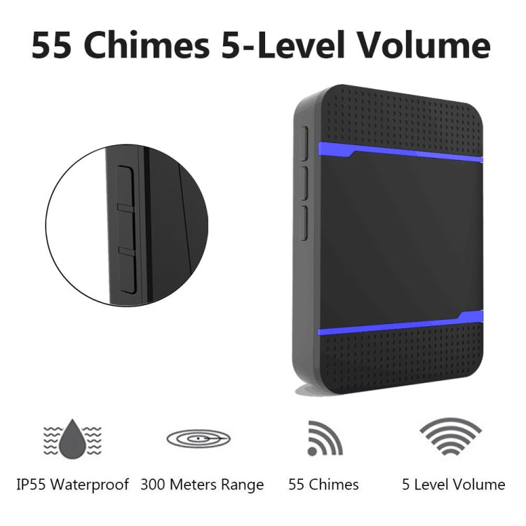 N15K-2T1-B 110dB IP55 Waterproof Wireless Doorbell, Receiver x 1 and Transmitter x 2, US Plug, N15K-2T1-B N15K-2T1-B 110dB IP55 Waterproof Wireless Doorbell, Receiver x 1 and Transmitter x 2, US Plug, N15K-2T1-B